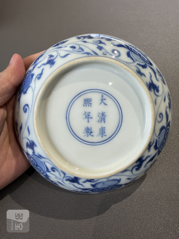 清康熙 青花吉祥如意纹盘 - 图5